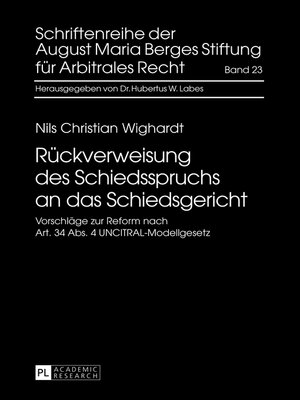cover image of Rückverweisung des Schiedsspruchs an das Schiedsgericht
